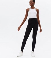 New Look Tall Black Dark Wash High Waist Hallie Super Skinny Jeans